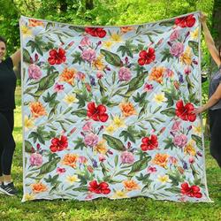 Hibiscus Flower Floral Cl17100342Mdq Quilt Blanket and Home Decor