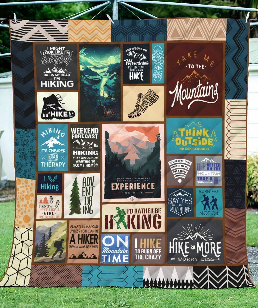 Hiking Is er Than Therapy Quilt Blanket Great Customized Blanket Gifts For Birthday Christmas Thanksgiving and Home Decor