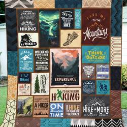 Hiking Is er Than Therapy Quilt Blanket Great Customized Blanket Gifts For Birthday Christmas Thanksgiving and Home Decor