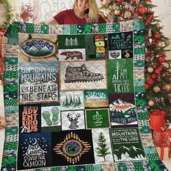 Hiking On Top Of Mountains And Beneath The Stars Quilt Blanket Great Customized Blanket Gifts For Birthday Christmas Thanksgiving and Home Decor