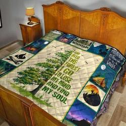 Hiking The Forest I Go 3D Customized Quilt and Home Decor