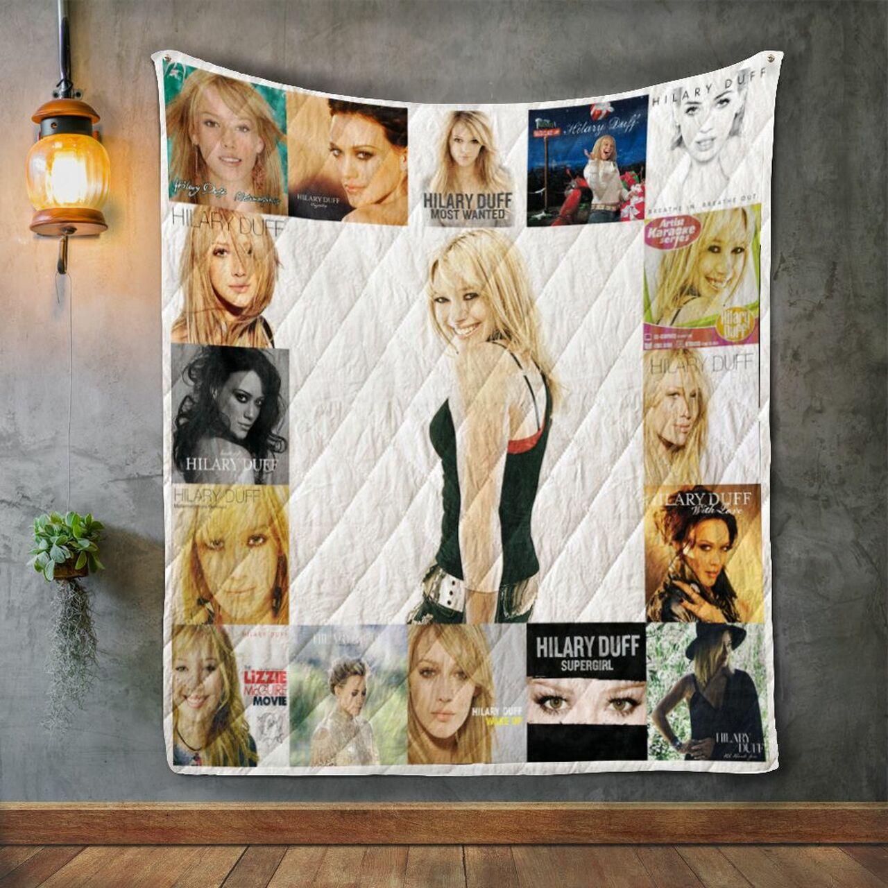 Hilary Duff Album Covers Quilt Blanket and Home Decor