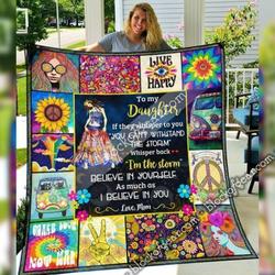 Hippie 3D Customized Quilt  Believe In Yourself V1 and Home Decor