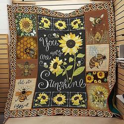 Hippie Bee Let It Be Sunflower Quilt Blanket Great Customized Gifts For Birthday Christmas Thanksgiving Perfect Gifts For Hippie and Home Decor
