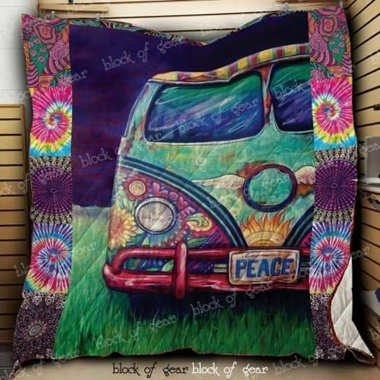 Hippie Bus Cl2100232Mdq Quilt Blanket and Home Decor