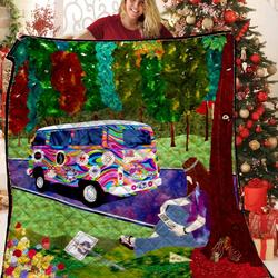 Hippie Bus Quilt Viw and Home Decor