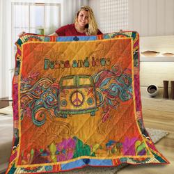 Hippie BusKJ4 NNQ131098 3D Customized Quilt and Home Decor