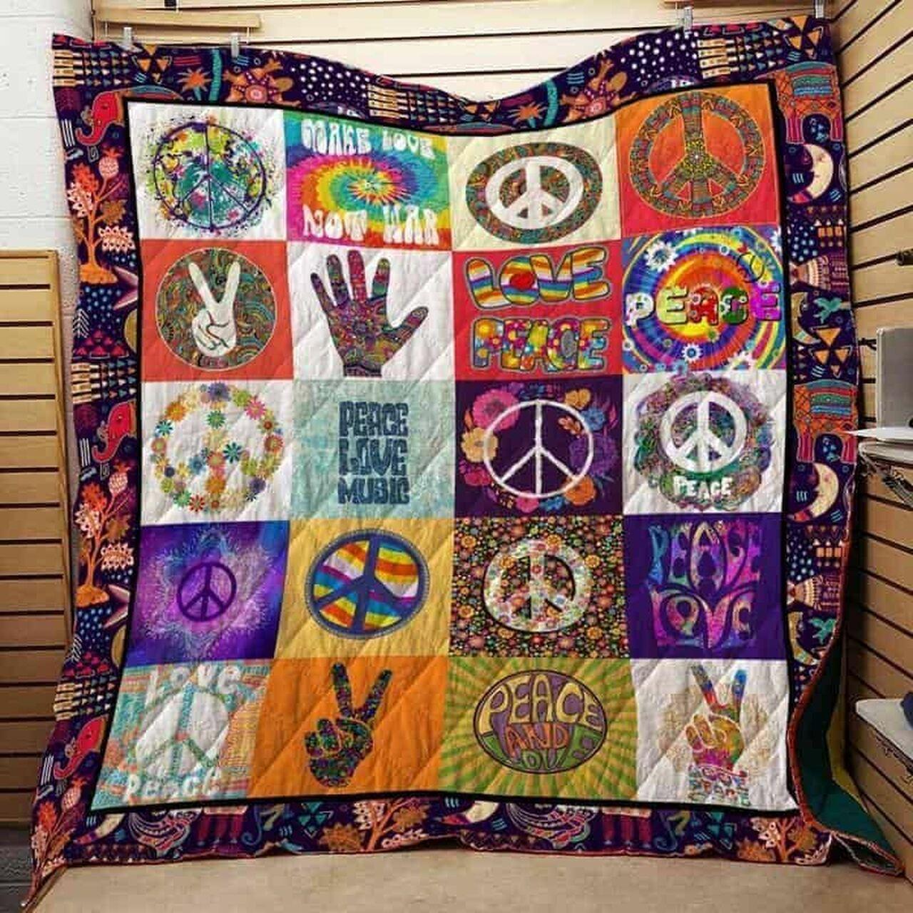 Hippie Cla1610589Q Quilt Blanket and Home Decor