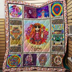 Hippie Custom Name Quilt and Home Decor