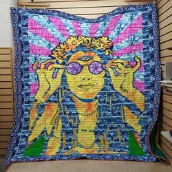 Hippie Girl Clt140625 Quilt Blanket and Home Decor