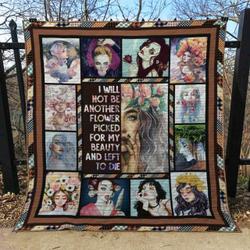 Hippie Girl Flower Quilt Blanket  Quilt and Home Decor