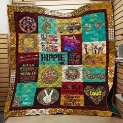 Hippie Girl Power 3D Personalized Customized Quilt Blanket 6 and Home Decor