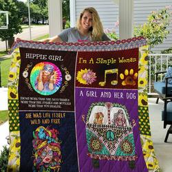 Hippie Girl Quilt Blanket Th1707 and Home Decor