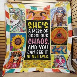 Hippie Girl Quilt Vgo and Home Decor