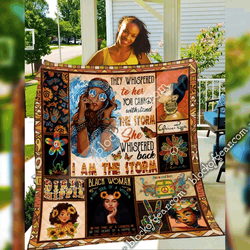 Hippie Hippie Black Woman Quilt Vff and Home Decor