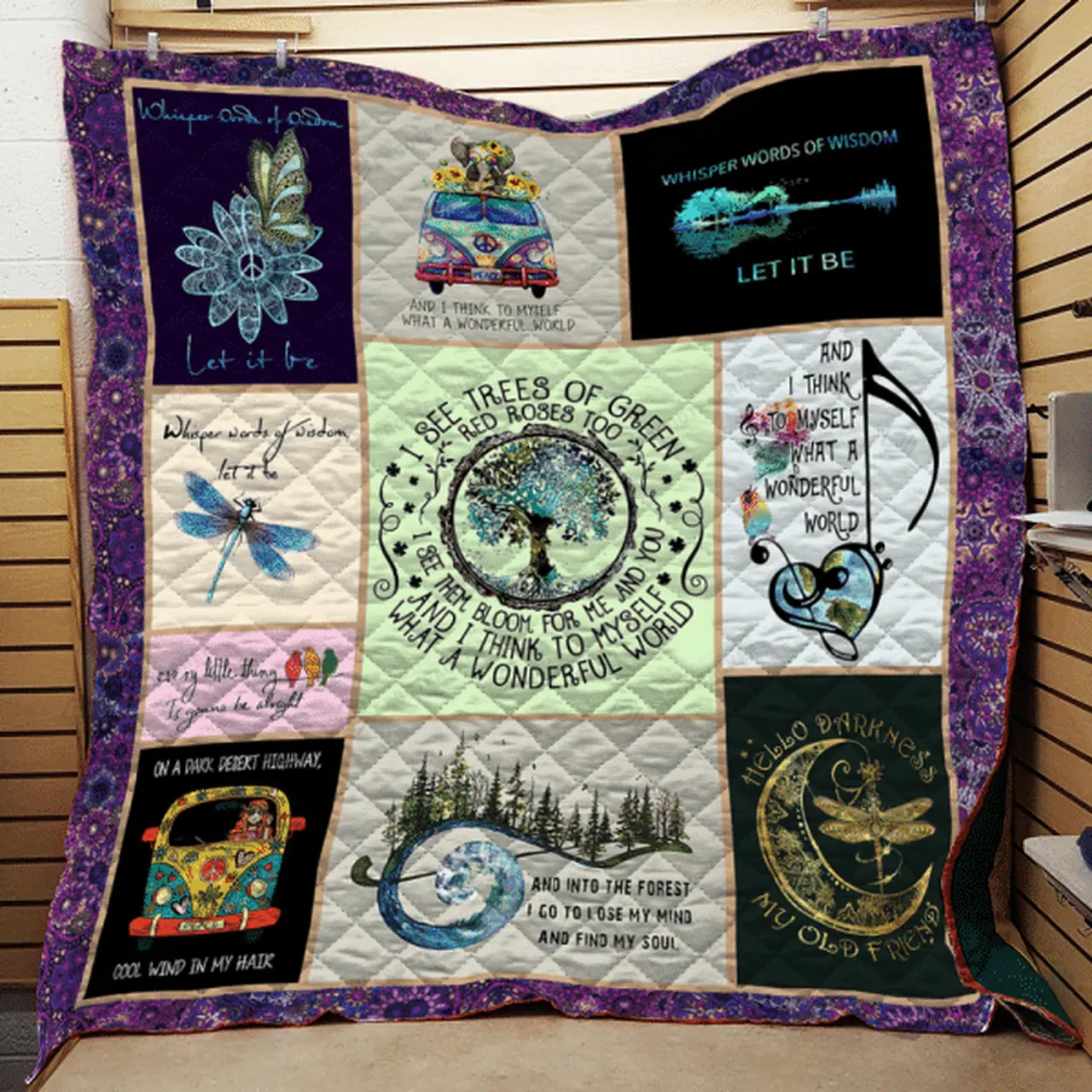 Hippie I See Them Bloom Quilt Blanket Great Customized Gifts For Birthday Christmas Thanksgiving Perfect Gifts For Hippie and Home Decor