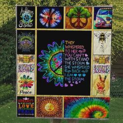 Hippie Inspirational Quotes In Wonderful Puzzles Quilt Blanket Great Customized Blanket Gifts For Birthday Christmas Thanksgiving and Home Decor