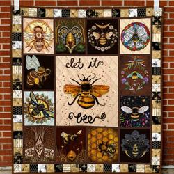 Hippie Let It Bee Quilt Blanket  Quilt and Home Decor