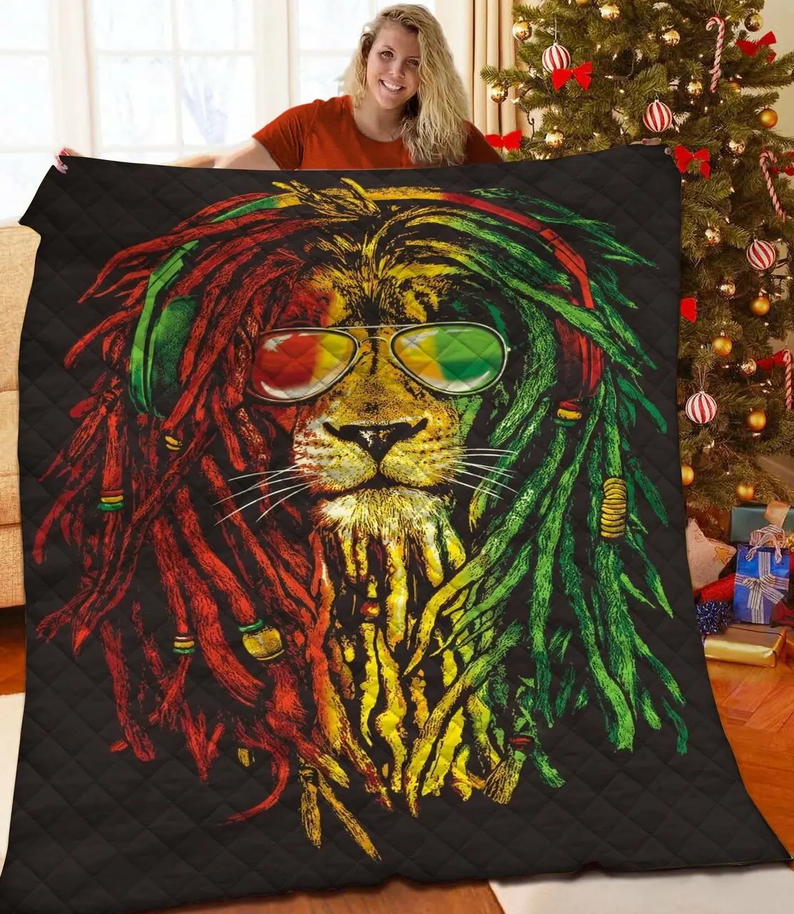Hippie Lion Quilt Vel and Home Decor