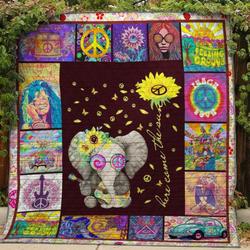 Hippie Little Elephant Quilt Blanket  Quilt and Home Decor