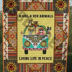 Hippie Living Life In Peace TTGG287 Awesome 3D Customized Quilt Hip and Home Decor