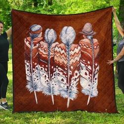 Hippie Native American Quilt Blanket Great Customized Gifts For Birthday Christmas Thanksgiving Perfect Gifts For Hippie and Home Decor