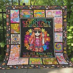 Hippie No One Is You And That Is Your Power Quilt Blanket Great Customized Blanket Gifts For Birthday Christmas Thanksgiving and Home Decor