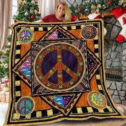 Hippie Peace Corner 3D Customized Quilt and Home Decor