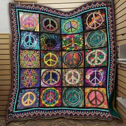Hippie Peace Sign V1 3D Customized Quilt and Home Decor