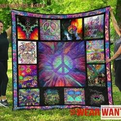 Hippie Peace Symbol Clh1412181Q Quilt Blanket and Home Decor
