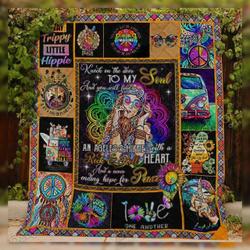 Hippie Peaceful M1 3D Customized Quilt and Home Decor