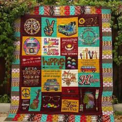 Hippie Peaceful M2 3D Customized Quilt and Home Decor