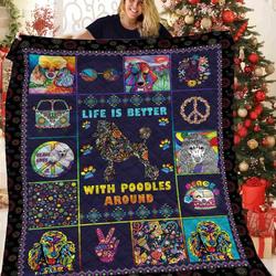 Hippie Poodle V1 3D Customized Quilt and Home Decor