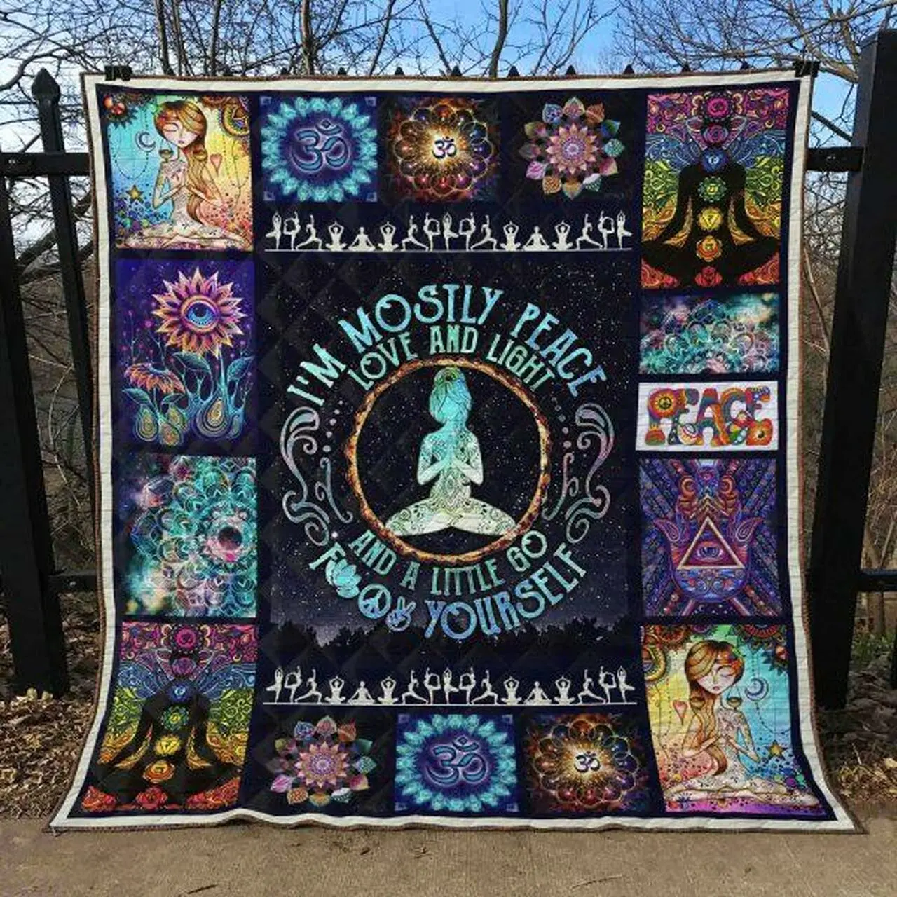Hippie Quilt Blanket Ver 13 Quilt and Home Decor