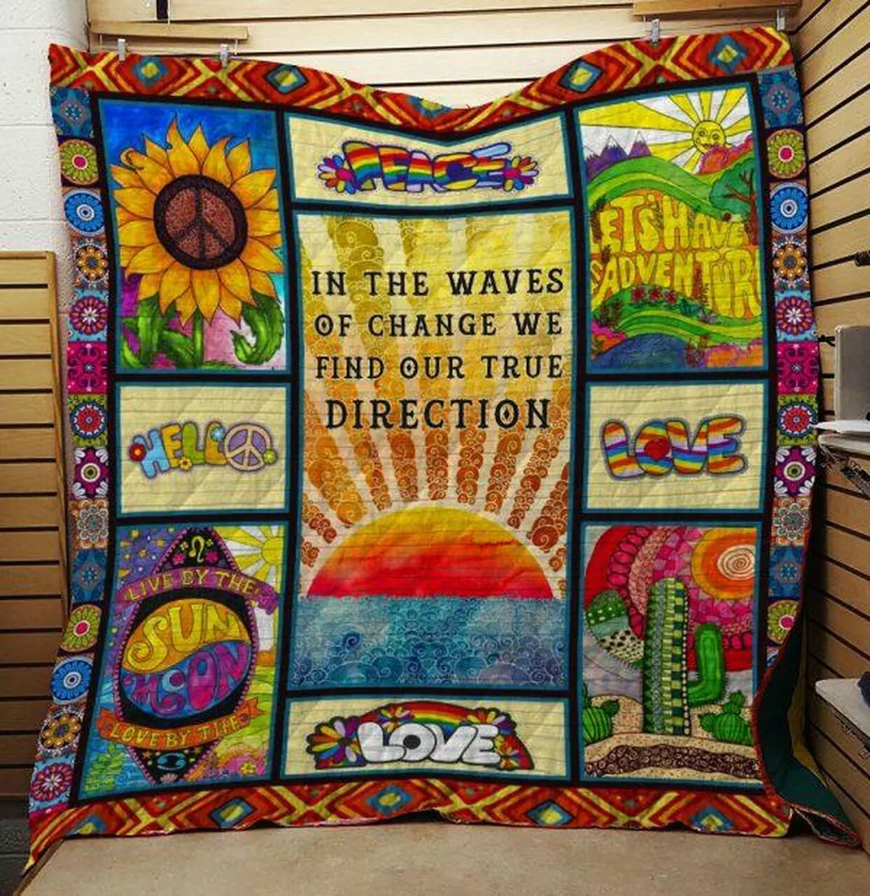 Hippie Quilt Blanket Ver 4 Quilt and Home Decor