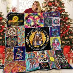Hippie Quotes Ver 3D Customized Quilt and Home Decor