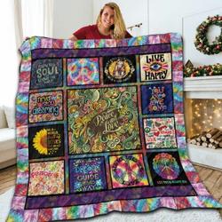Hippie Square Pattern Hur 3D Customized Quilt and Home Decor