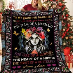 Hippie To My Daughter Quilt Upg and Home Decor