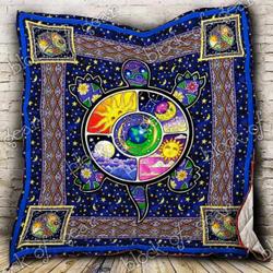 Hippie Turtle Cl2100238Mdq Quilt Blanket and Home Decor
