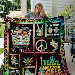 Hippie Woodstock Gypsy Ornamental Quilt Blanket and Home Decor