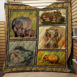 Hippo Clh1111143Q Quilt Blanket and Home Decor