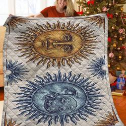 Hippy Sun And Moon Quilt Uoc and Home Decor