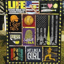 Hit Like A Girl Pk220515 Quilt Blanket and Home Decor