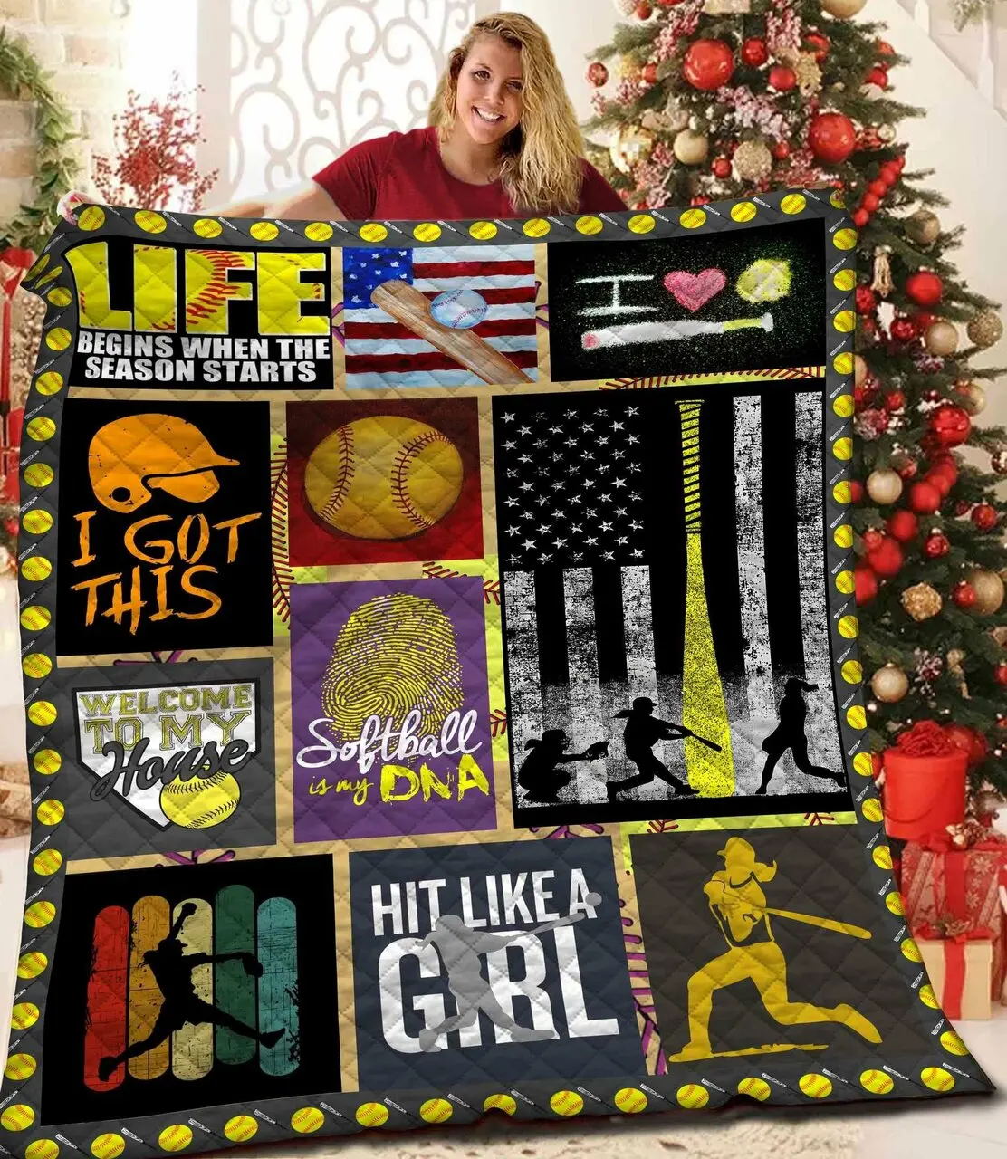 Hit Like A Girl Quilt Scv and Home Decor