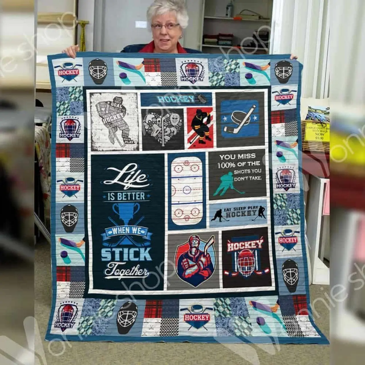 Hockey 3D Customized Quilt Aki TUH42125 PLEN2407 and Home Decor