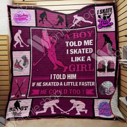 Hockey Girl Quilt Blanket Dhc06021276Td and Home Decor