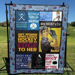 Hockey Girl Quilt Blanket Yln7  Quilt and Home Decor
