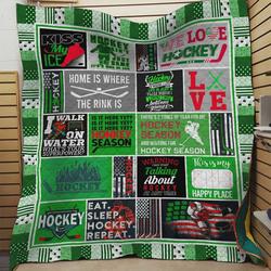 Hockey Home Is Where The Rink Is Quilt Blanket Great Customized Blanket Gifts For Birthday Christmas Thanksgiving and Home Decor