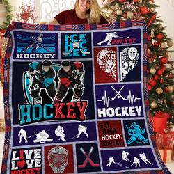 Hockey Quilt Blanket Bbb291114Mh and Home Decor
