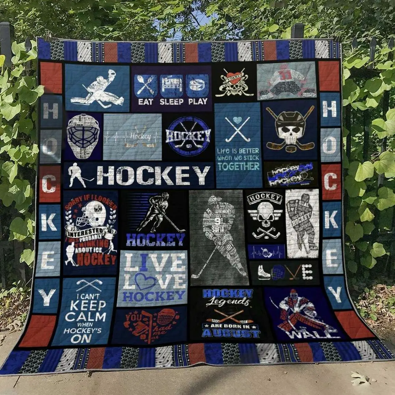 Hockey Tn280513 Quilt Blanket and Home Decor